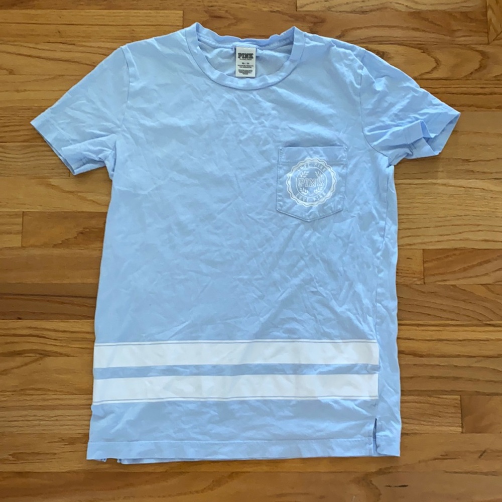 Pink light blue T-shirt
